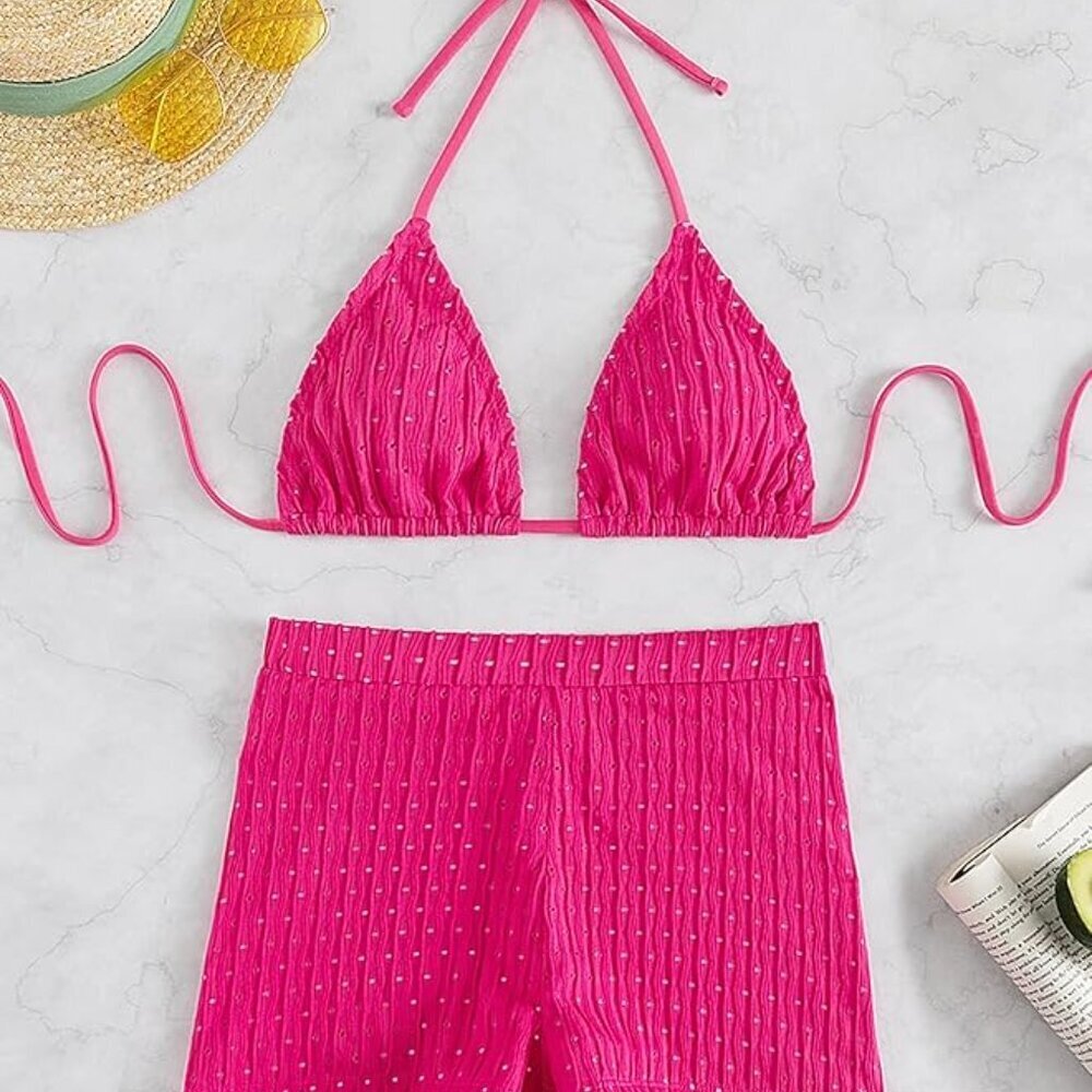 2 Piece Swimsuits Halter Triangle Top - Picture 6 of 6